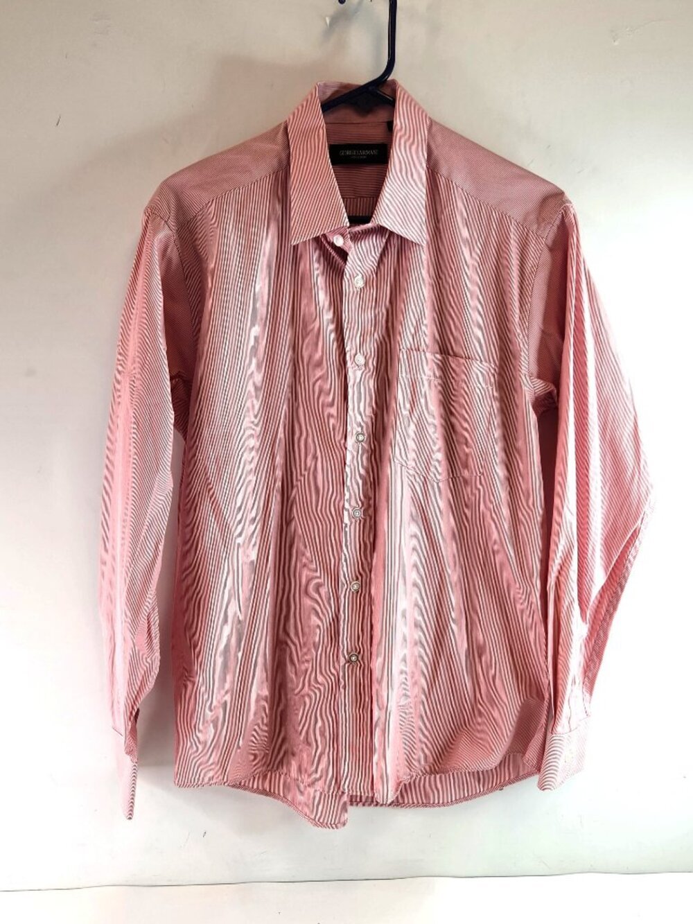 Giorgio Armani Red Striped Mens Dress Shirt Size 16 / 4C